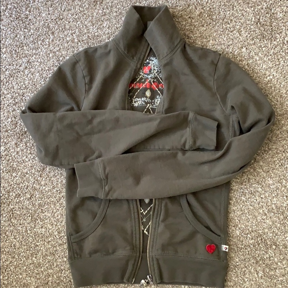 Authentic Twisted Heart zip up sweatshirt Size P